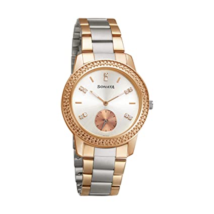Sonata Busy Bees Stainless Steel Round Analog Watch