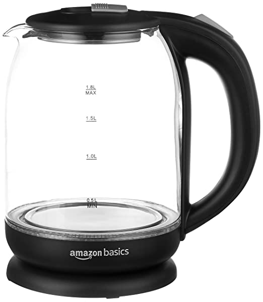 Amazon Basics 1500W Glass & Plastic 1.8 Litre Kettle