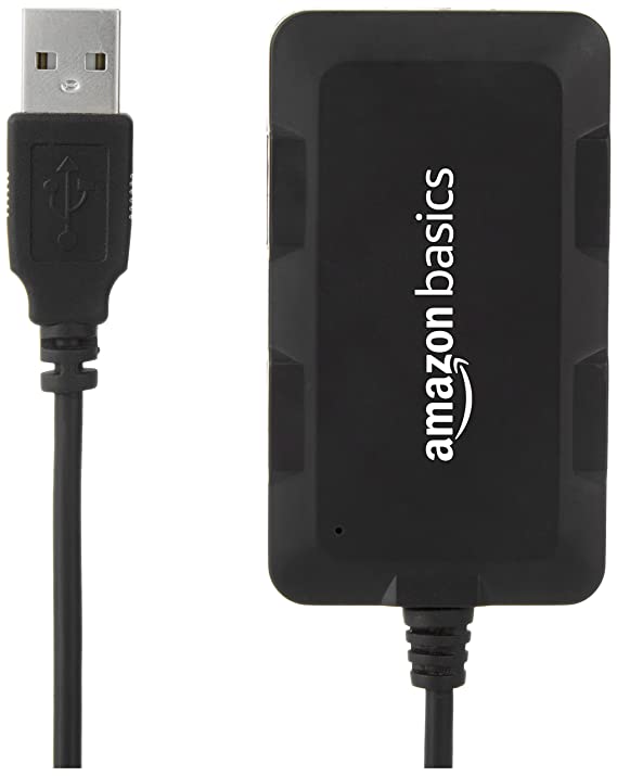 Amazon Basics Hi-Speed 4 Port Ultra Slim USB 2.0 Hub