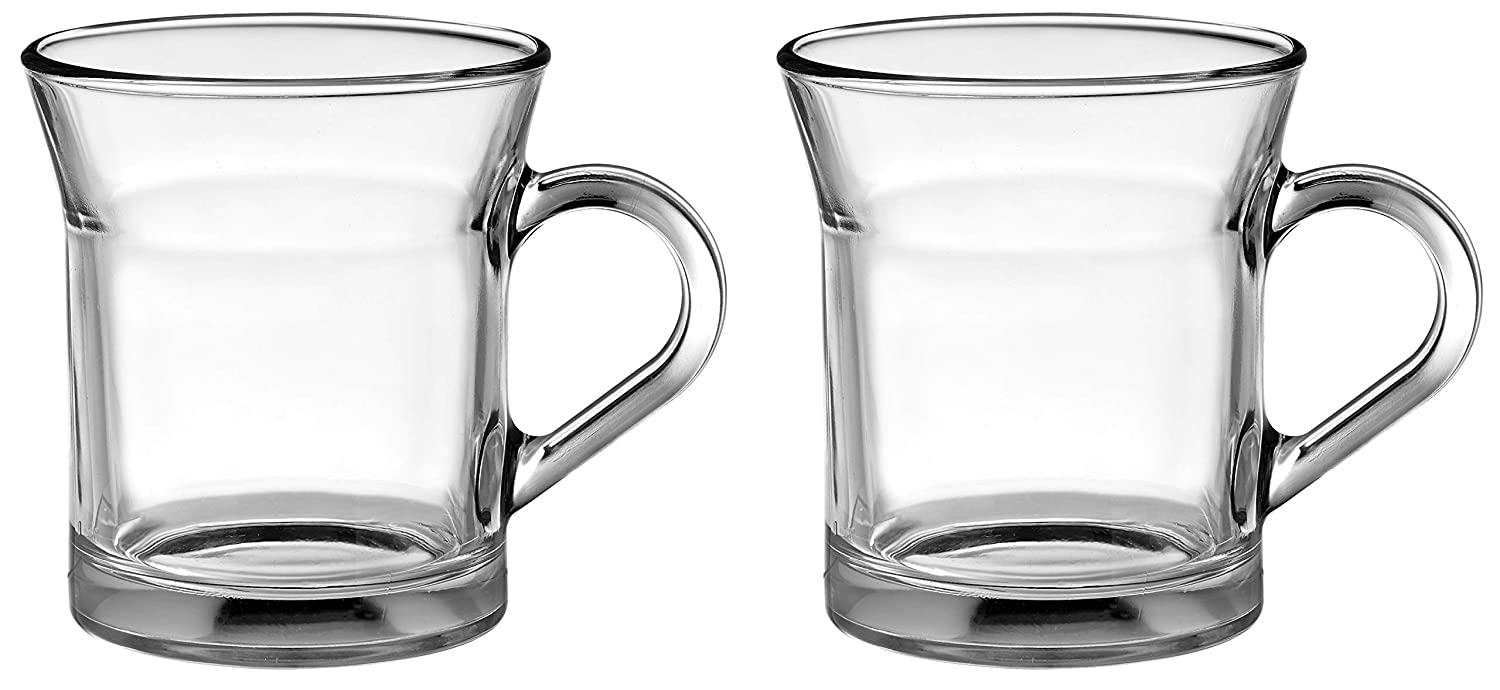 Amazon Brand - Solimo 300ml Glass Coffee Mug Set