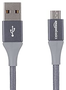 Amazonbasics Double Braided Nylon Micro USB Fast Charging Cable