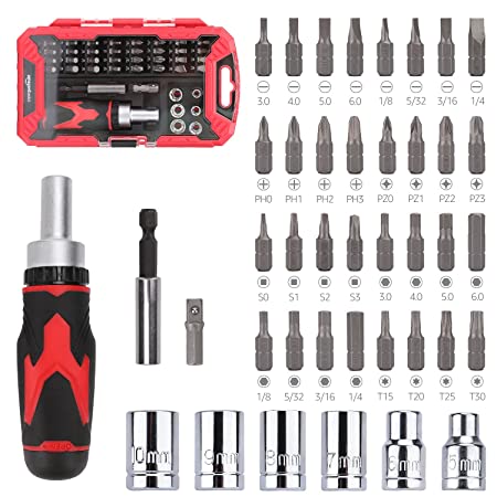 AmazonBasics Magnetic Ratchet Screwdriver Set