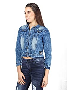 Antik Women's Denim Solid Regular Jacket