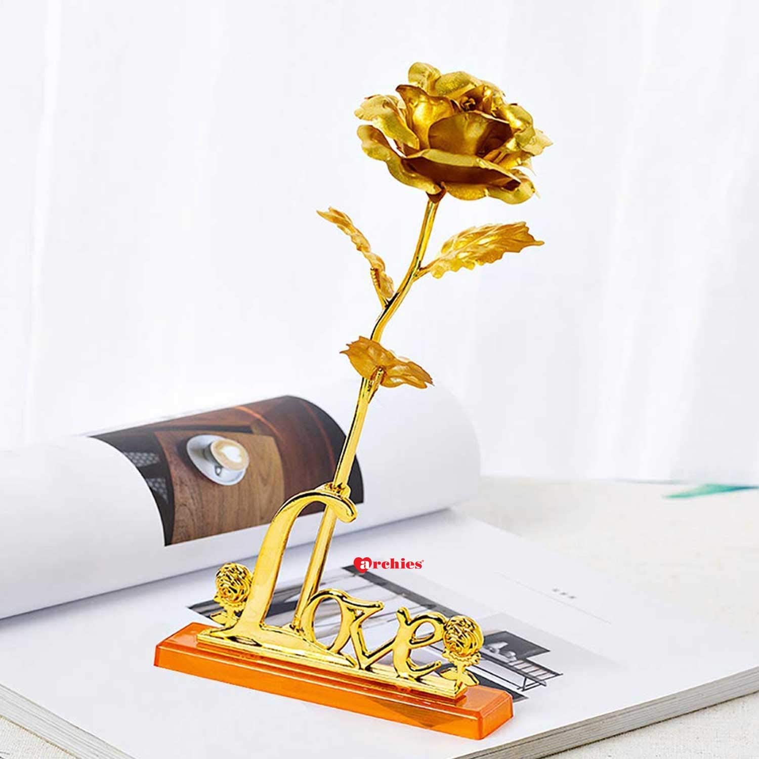 Archies Valentine Love Gifts | Gold Plated Rose