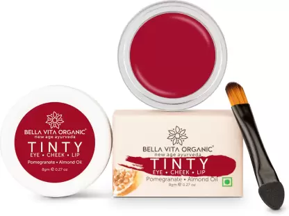 Bella vita organic Lip, Eye And Cheek Tint Pomegranate Tinty 3 In 1 Tint, Blush & Eyeshadow