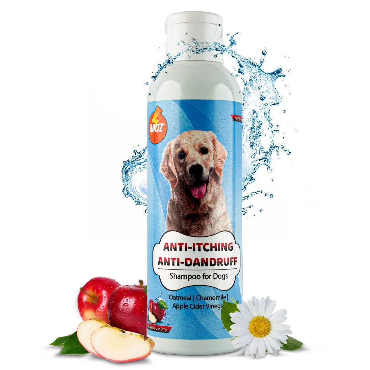 BOLTZ Anti-Itching and Anti-Dandruff Dog Shampoo with Oatmeal,Apple Cider Vinegar and Chamomile Fragrance