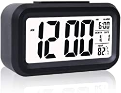 CASE PLUS Digital Smart Backlight Battery Operated Alarm Table Clock