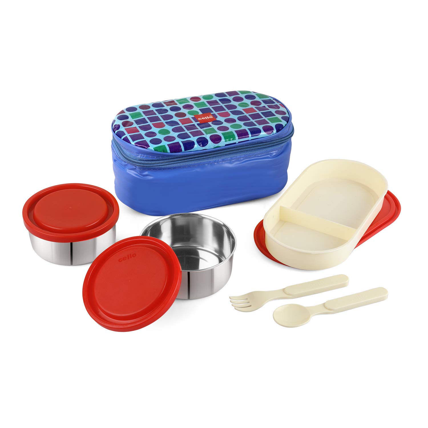 Cello Big Bite Plastic 3 Container Lunch Box