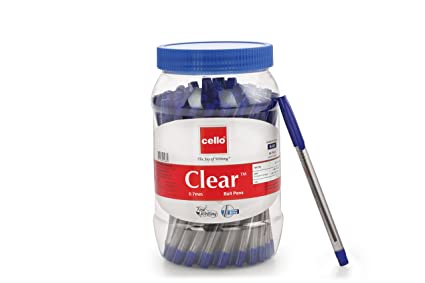 Cello Clear Blue Ball Pen Jar