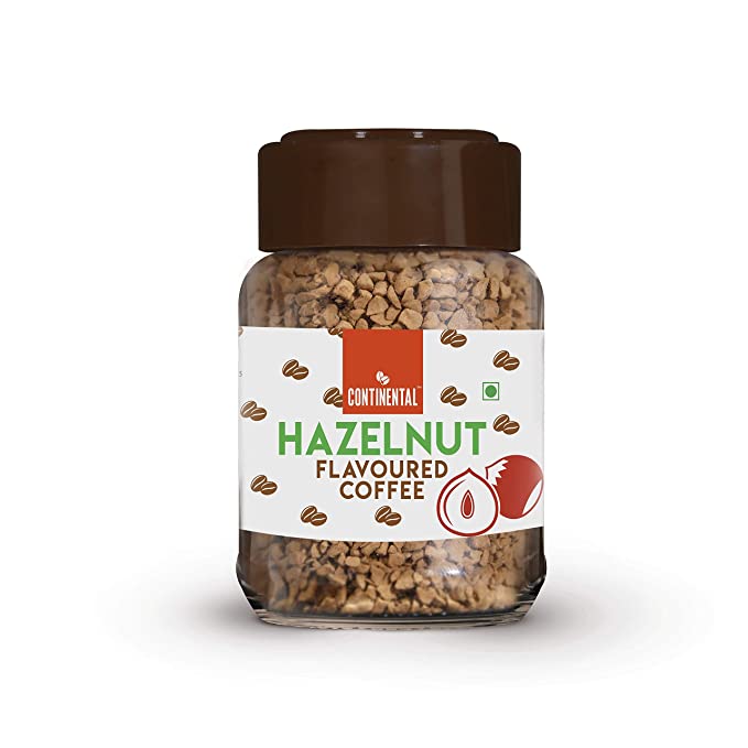 Continental Coffee Hazelnut Flavoured Freeze Dried Instant Ground Coffee Jar