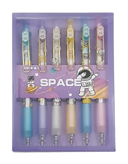 Crackles Space Astronaut Theme Single Color Ball Pens Gift Pack