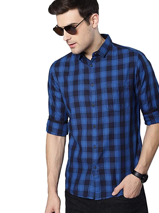 Dennis Lingo Cotton full sleeve Checkered Slim fit Casual Shirt