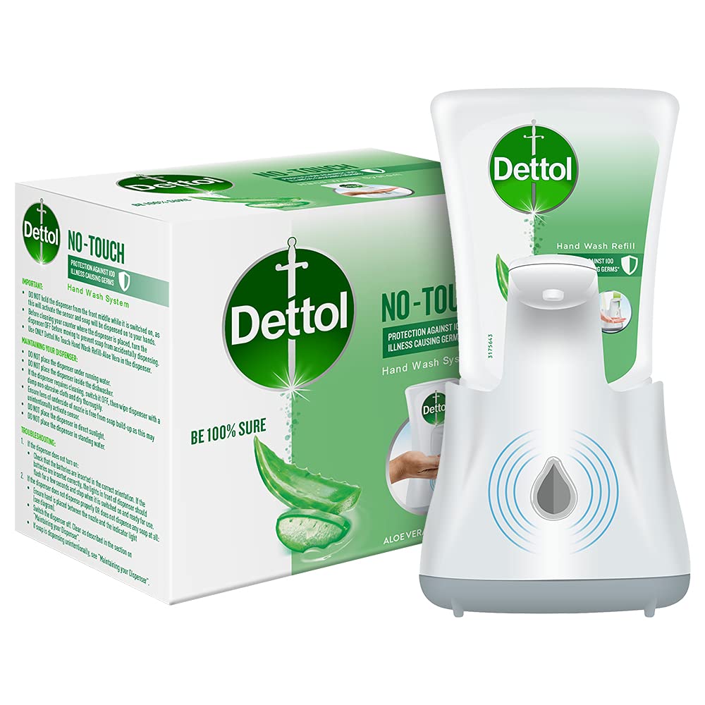 Dettol Handwash No-Touch Automatic Soap Dispenser Device with Aloe Vera Refill – 250ml