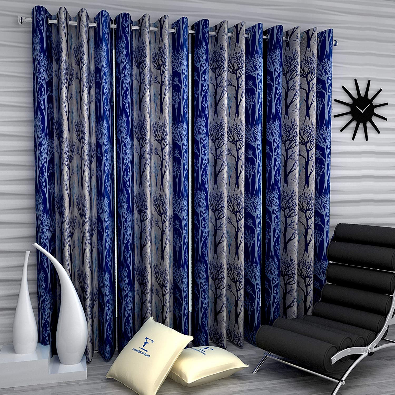 Fashion String Polyester Door Curtain Set, 7 Feet Long