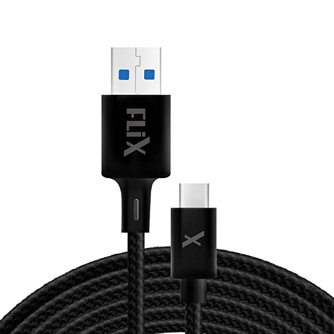 FLiX (Beetel) Rush 02C USB Type A to Type C Data Cable