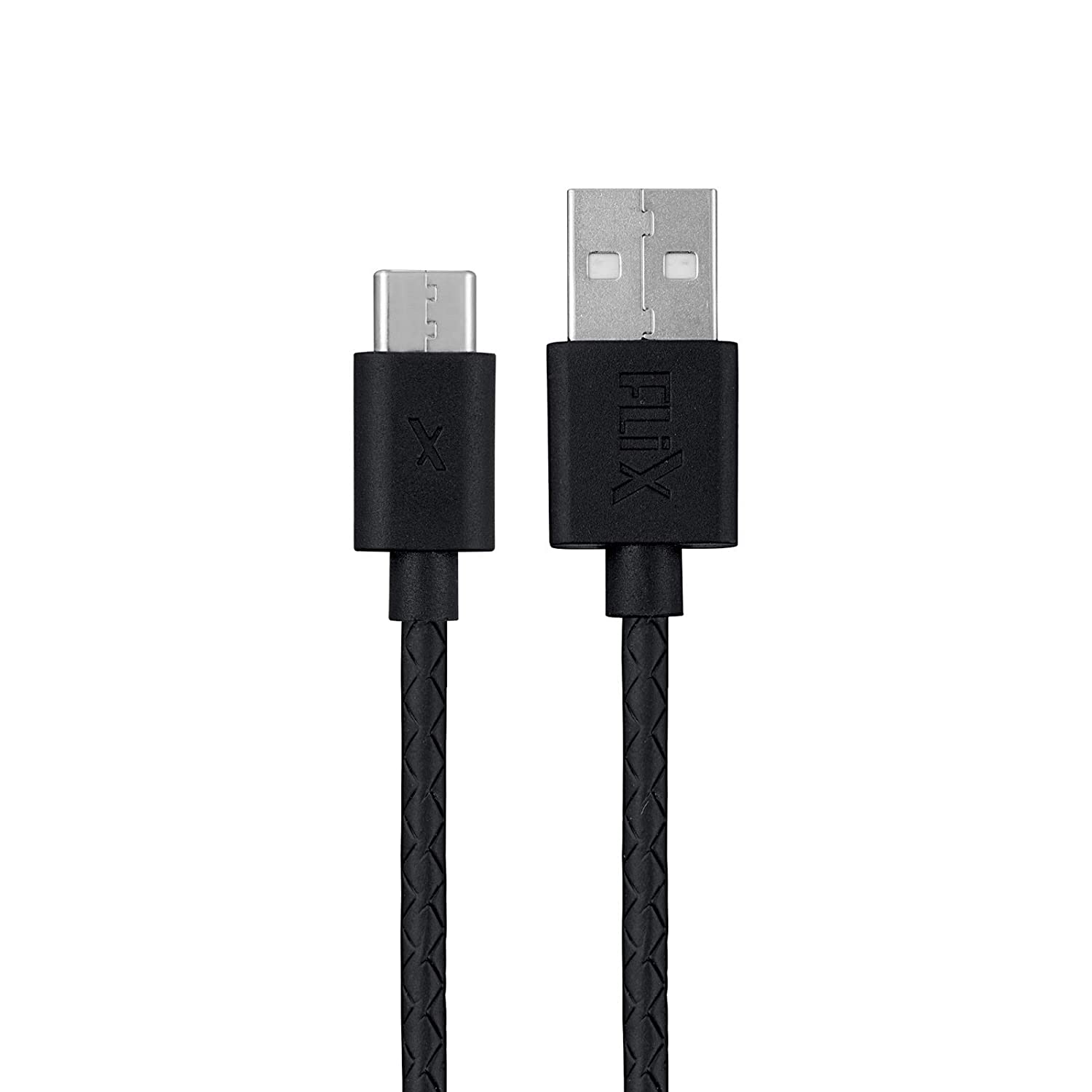 FLiX (Beetel) USB to Type C Textured Pattern Data Sync & 2A Fast Charging Cable