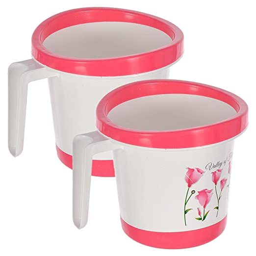 Fun Homes Floral Print 1 Litre Plastic Bathroom Mug