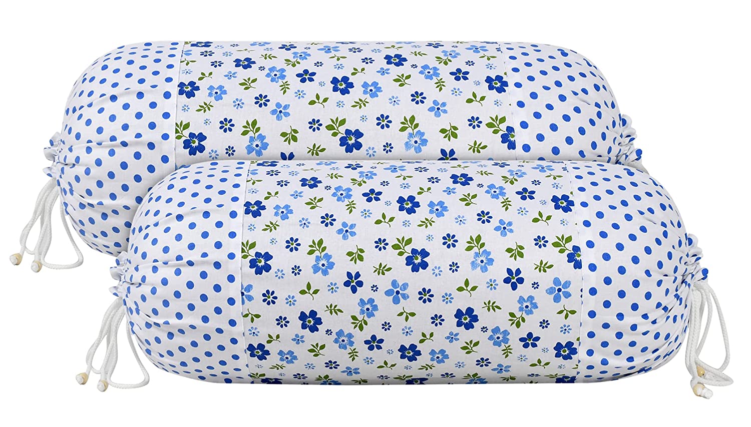 Fun Homes Flower Printed Cotton Bolster Cover