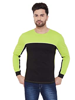 GRITSTONES Full Sleeves Color Block Round Neck T-Shirt for Men