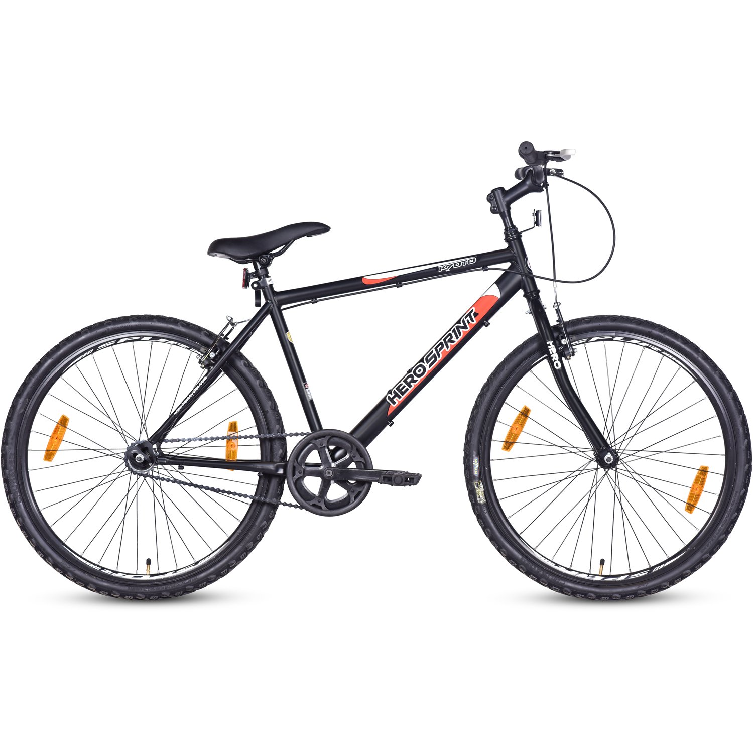 Hero Kyoto 26T Single Speed Mountain Bike Ideal For 12+ Years Boys and girls - 18 inch (Black)