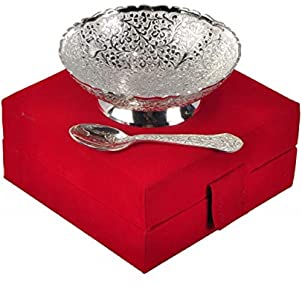 INDICRAFTSVILLA: Crafts Place to Discover World German Silver Floral Bowl with Box