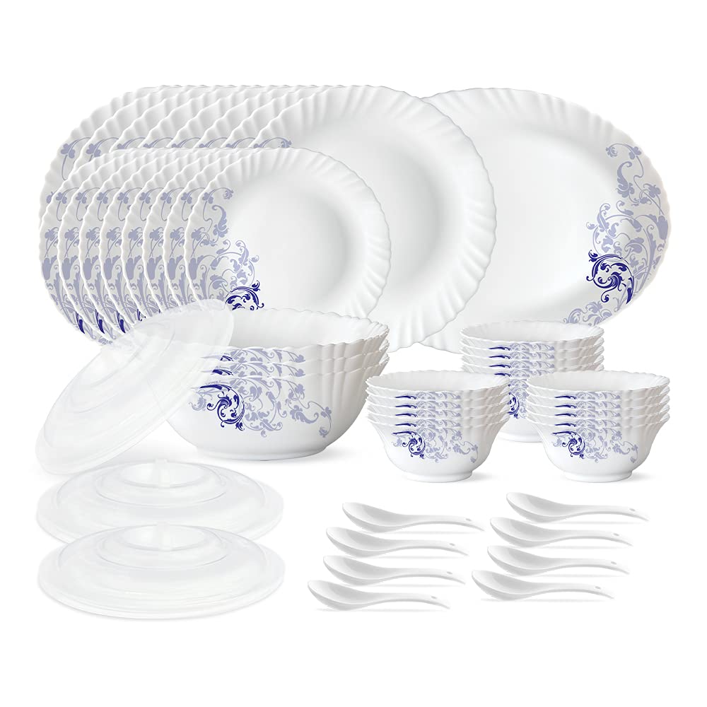 Larah by BOROSIL Blue Eve Silk Series Opalware Dinner Set