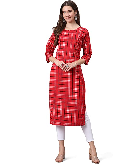 LookMark Women's Crepe Printed Straight Kurta