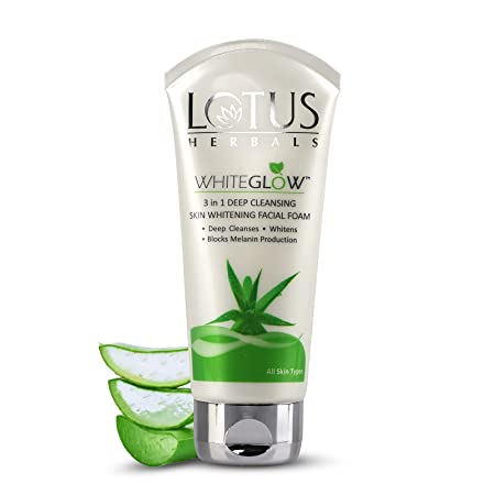 Lotus Herbals Whiteglow 3 In 1 Deep Cleaning Skin Whitening Facial Foam