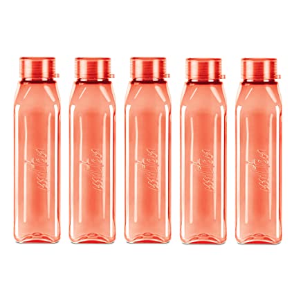 Milton Prime 1000ml Plastic Water Bottle Set Set Of 5 Red