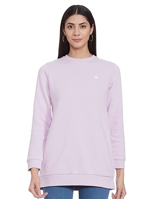 Mode By Red Tape Women's Cotton Full Sleeve Solid Sweatshirt