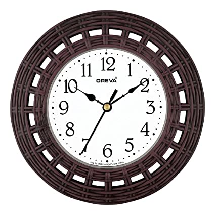 Oreva Plastic Wooden Look Designer Wall Clock