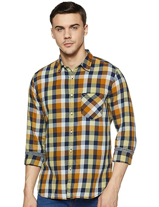 Pepe Jeans Men's Cotton Checkered Regular fit Casual Shirt