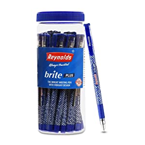 ZoZoDeals: Reynolds BRITE PLUS 25 PENS JAR (BLUE), Lightweight Ball Pen  With Comfortable Grip for Extra Smooth Writing, School and Office - Offer  and Price in India