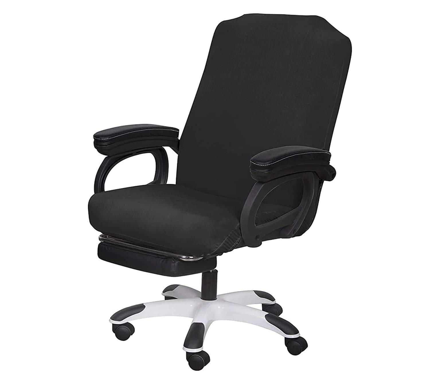 SARAFLORA Polyester Solid Stretchable ‎U-Shaped Office Chair