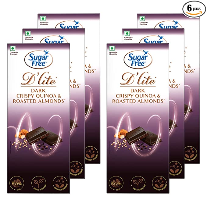 Sugar Free D'lite Quinoa & Almonds Dark Chocolate Bar