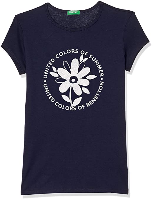 United Colors of Benetton Girl's Cotton Regular T-Shirt