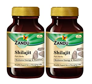 Zandu Shilajit Capsule, 60 capsules x Po2, Original and Pure Himalayan Shilajeet